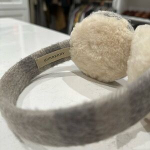Burberry Cream and Gray Earmuffs